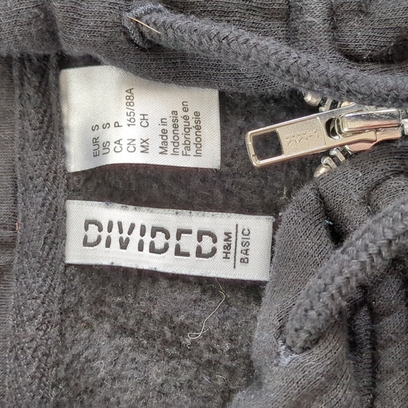 H&M Black Full Zip Hooded Sweatshirt S - Picture 2 of 4